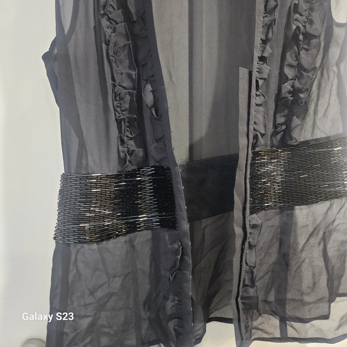 Marciano Black Silk Ruffle Vest - photo 5
