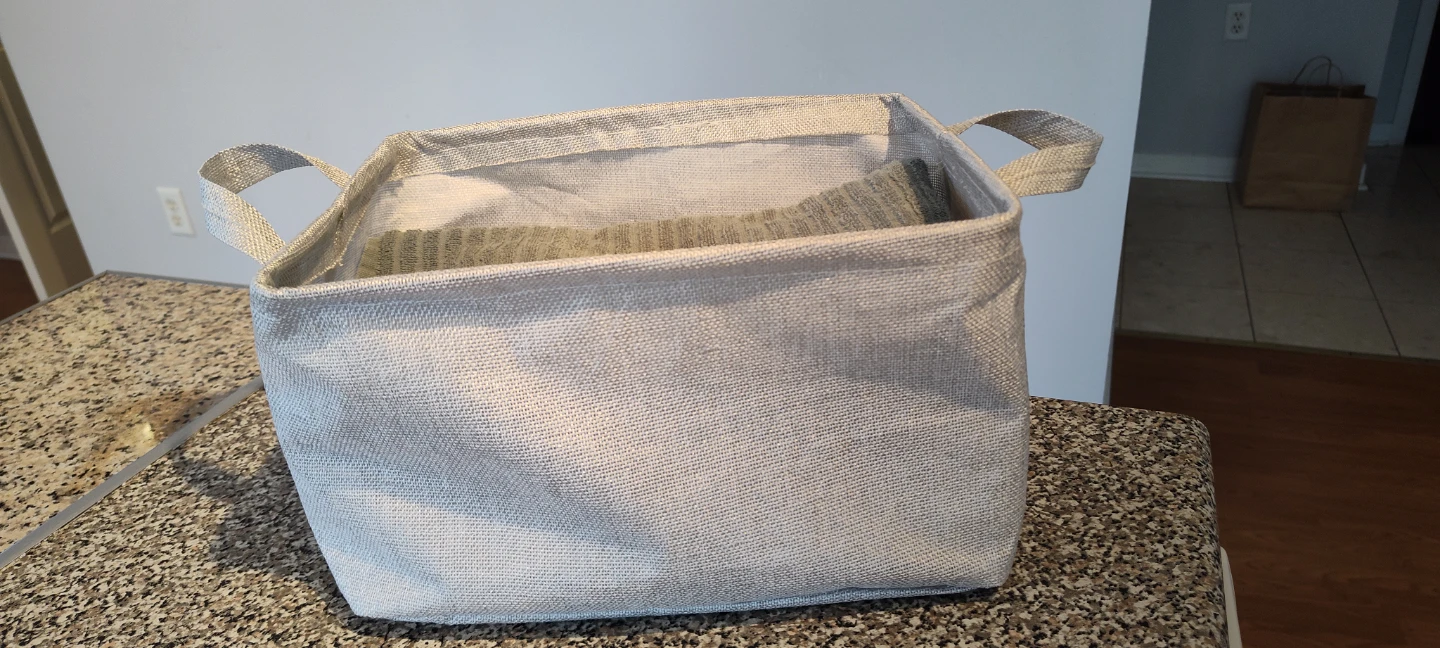 Light Grey Fabric Storage Basket