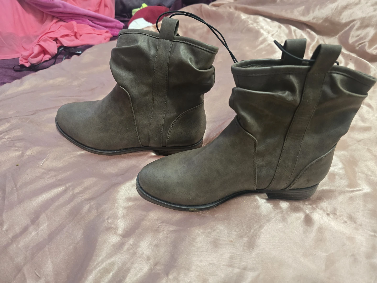 Olive Green Ankle Boots