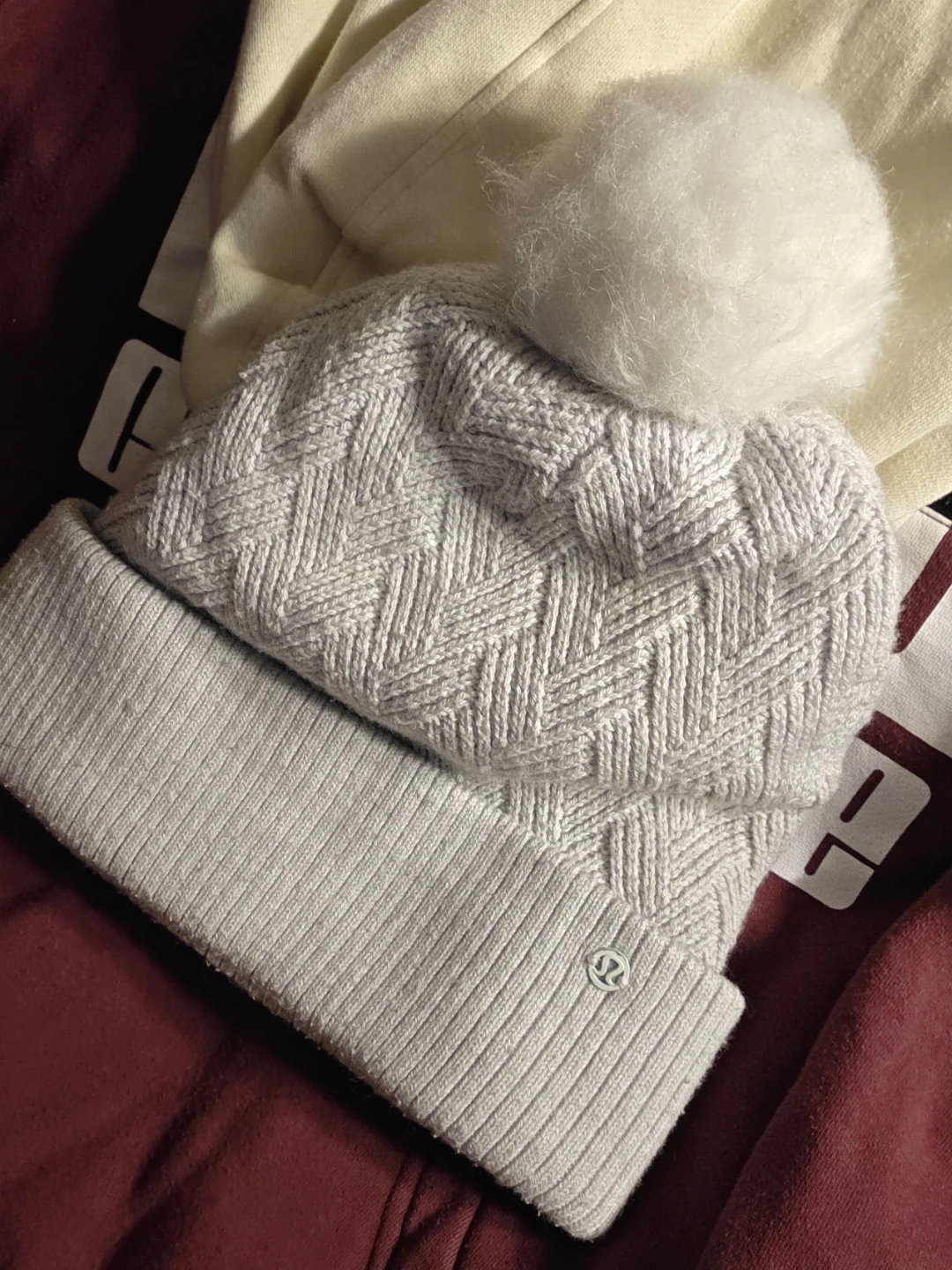 Lululemon grey knit pom beanie