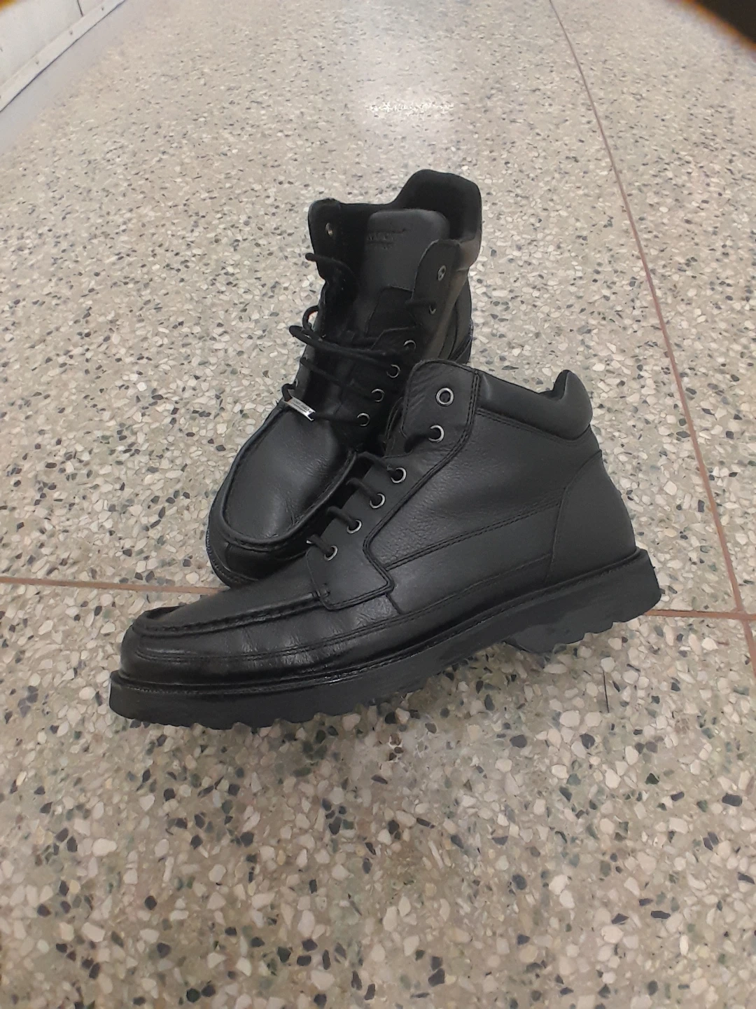 Rockport All Season Black Leather Boots Men's Size 12