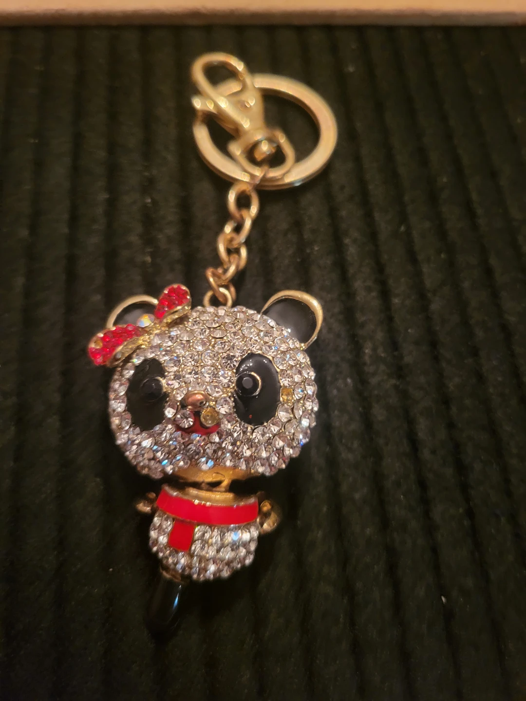 Rhinestone Panda Keychain