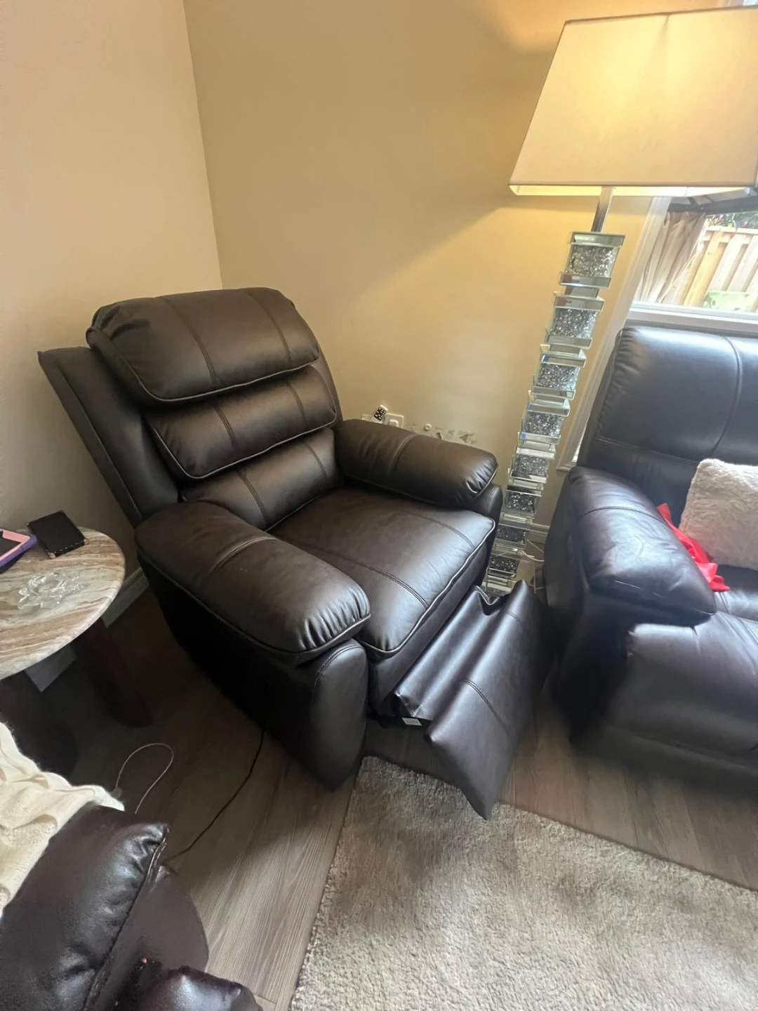 Dark Brown Leather Recliner - photo 2