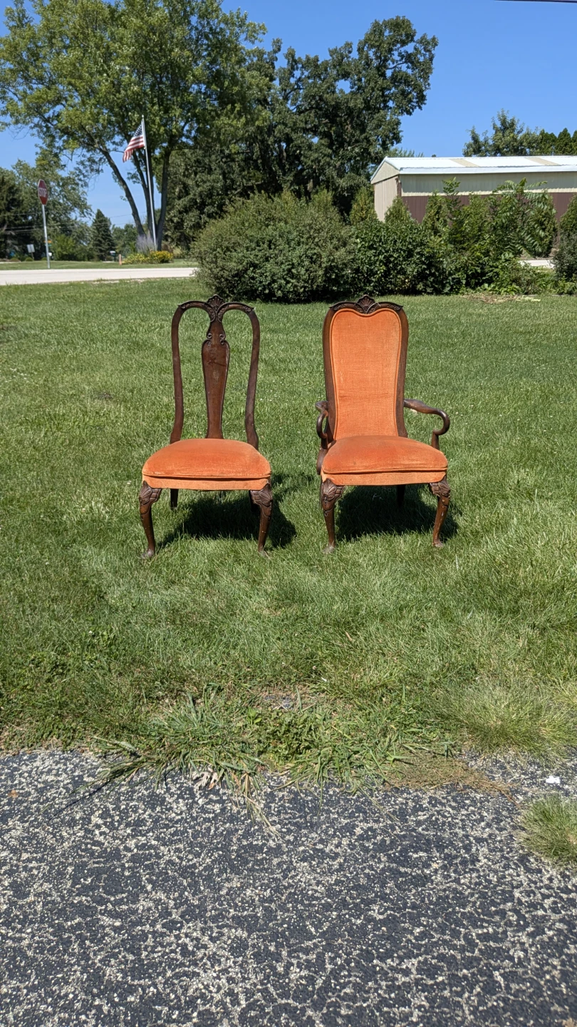 Set of Two Vintage Wooden Chairs