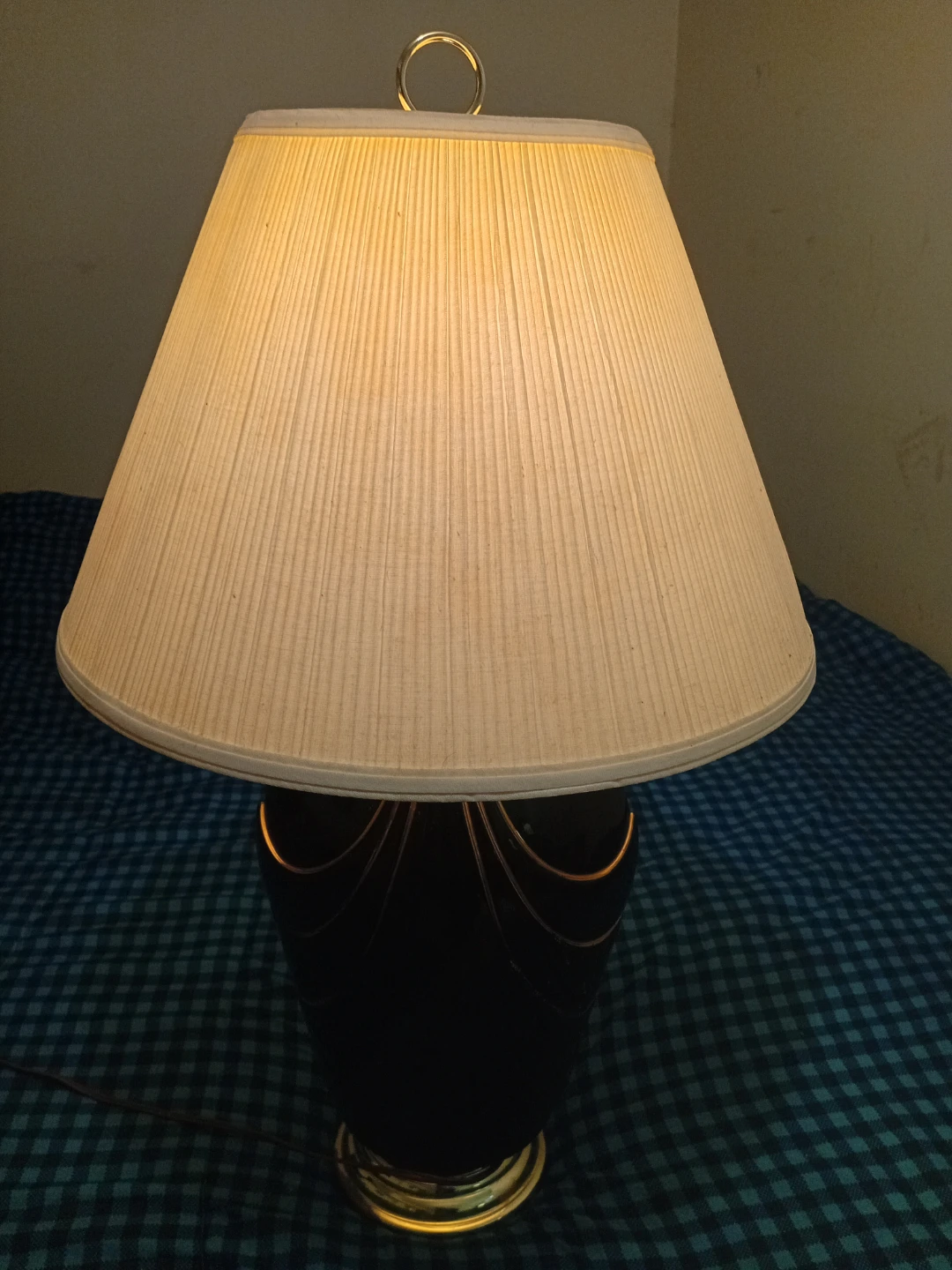 Black and gold ceramic table lamp - photo 4