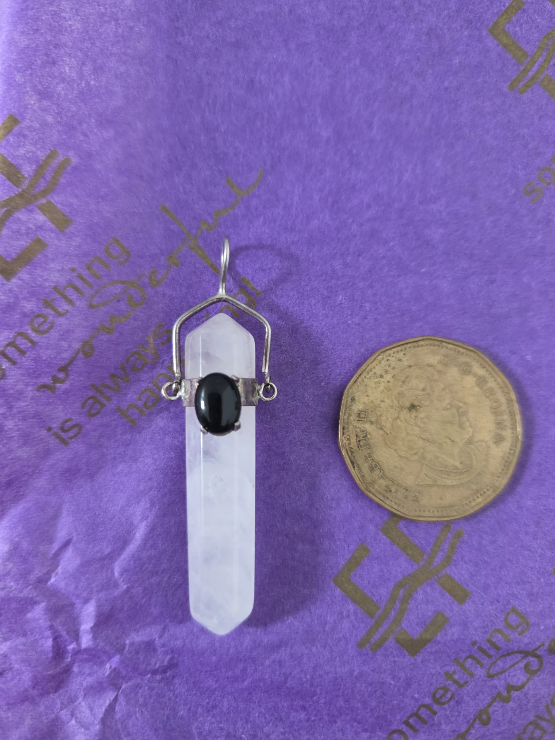 Quartz and Onyx Crystal Pendant - photo 2