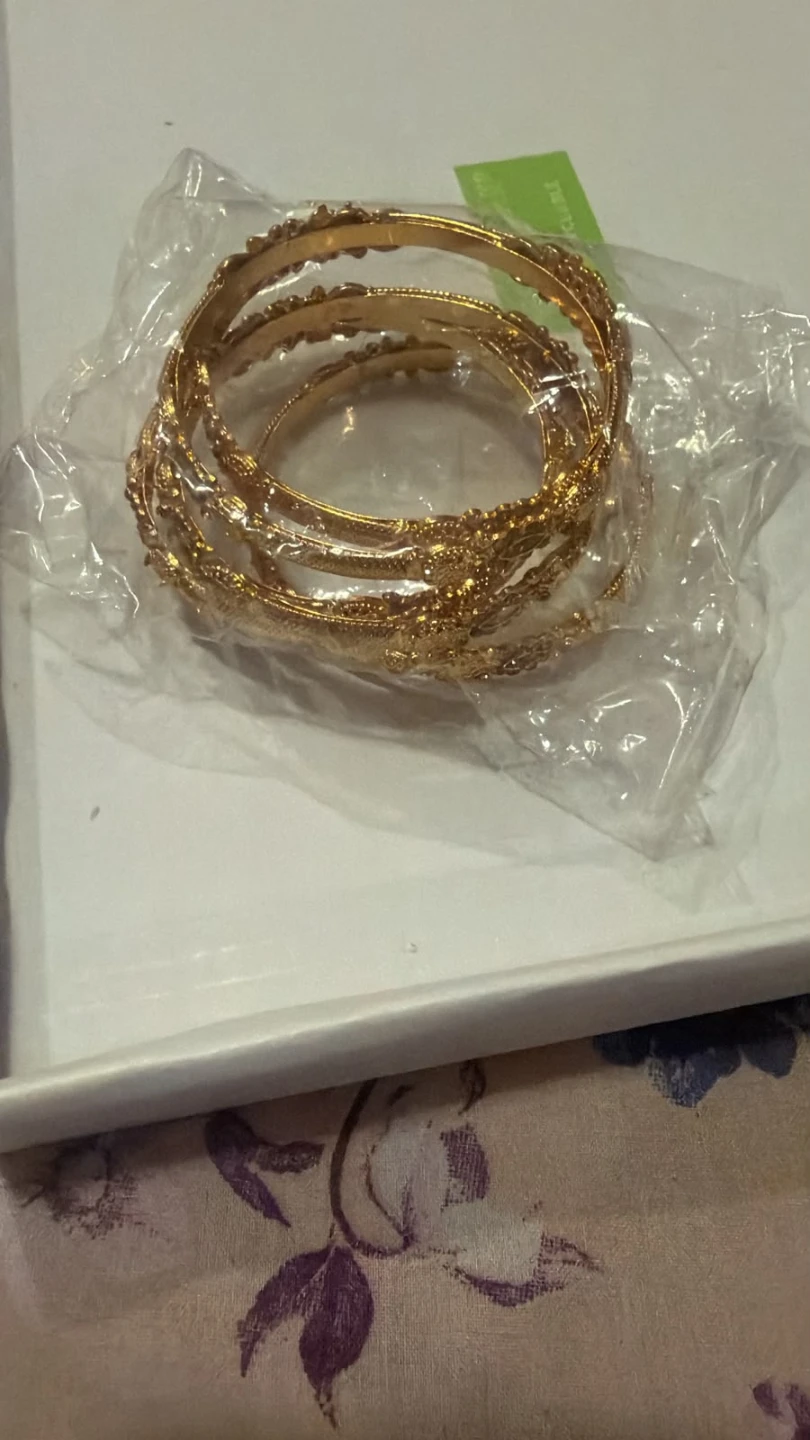 Set of 3 Gold-Tone Decorative Bangles