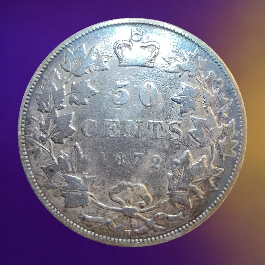 1872 Canadian 50 Cent Coin - photo 2