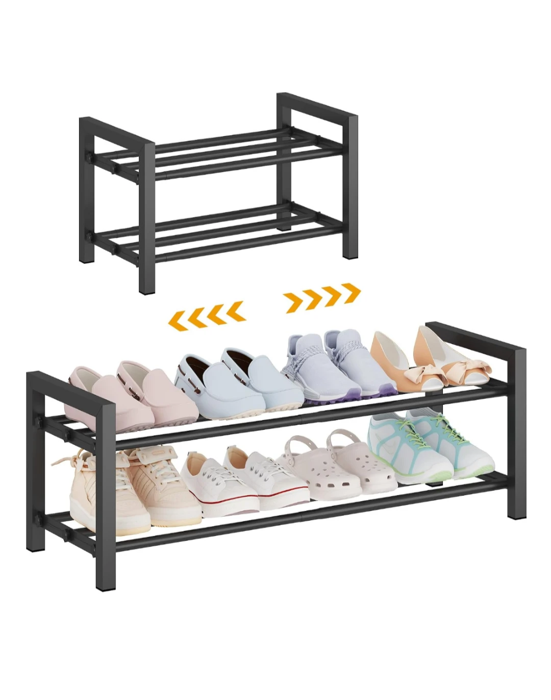 Expandable 2-Tier Shoe Rack