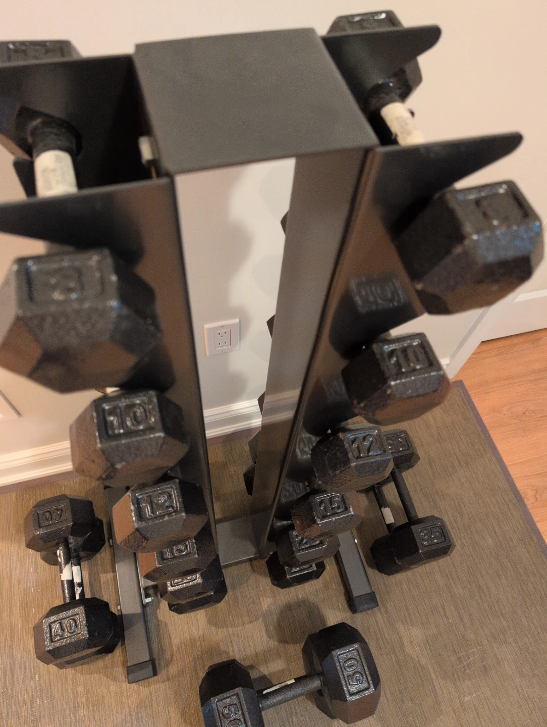 Cast Iron Hex Dumbbell Set with Vertical Rack - photo 4