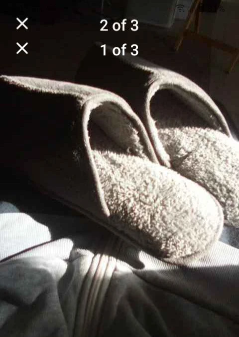 Mens Grey Faux Fur Lined Slippers