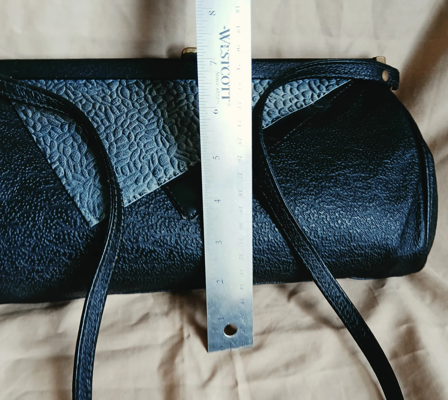 Black Textured Vintage Style Handbag - photo 3