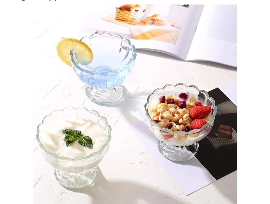 8-Piece Vintage Style Glass Dessert Bowls - photo 3