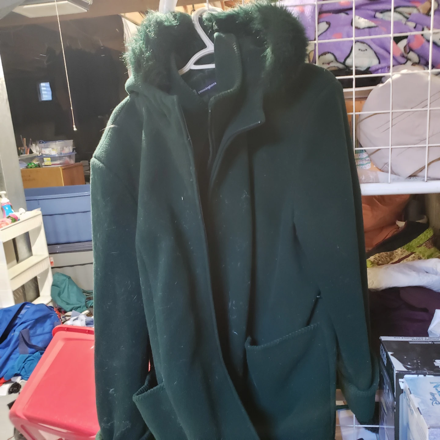 Penningtons dark green wool blend hooded coat - photo 2