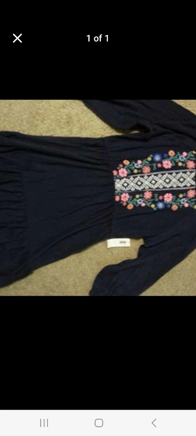Old Navy Girls Embroidered Navy Blue Dress xl
