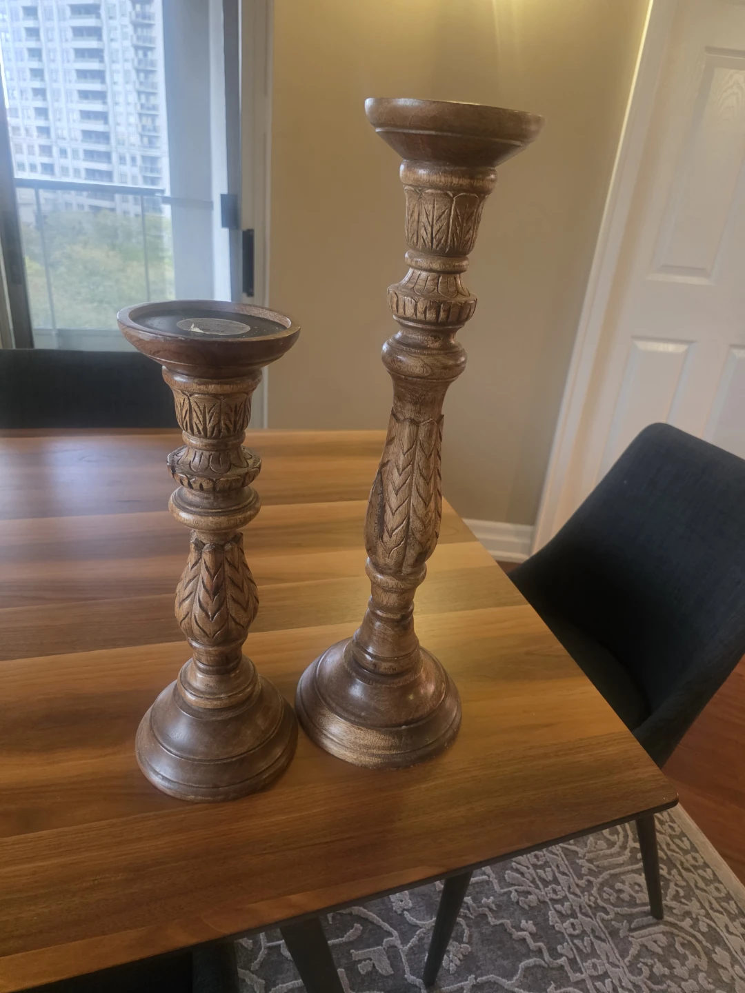 WOODEN Candle Holders