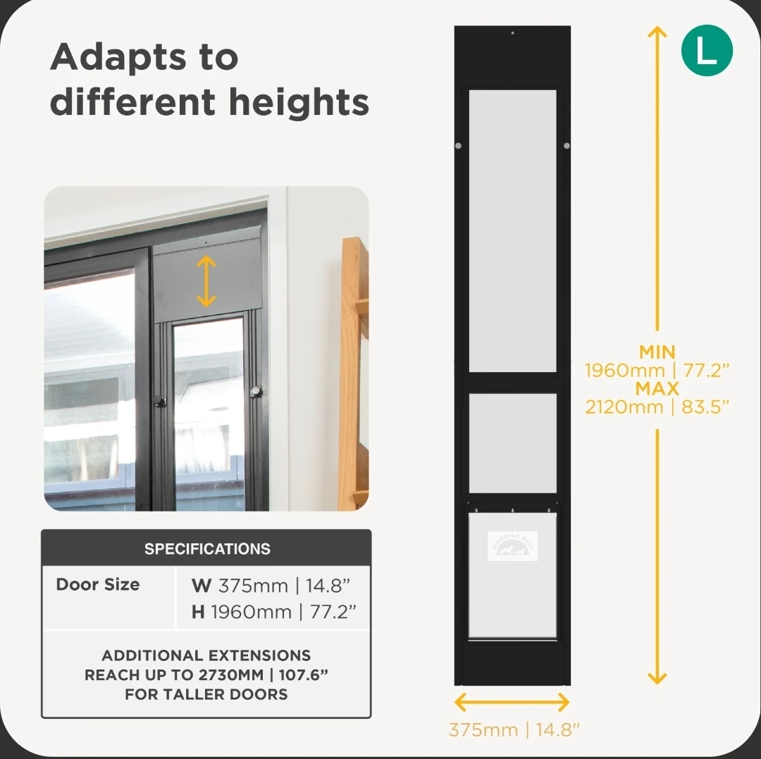 Hakuna Pets Glass Patio Pet Door Size Large - photo 5