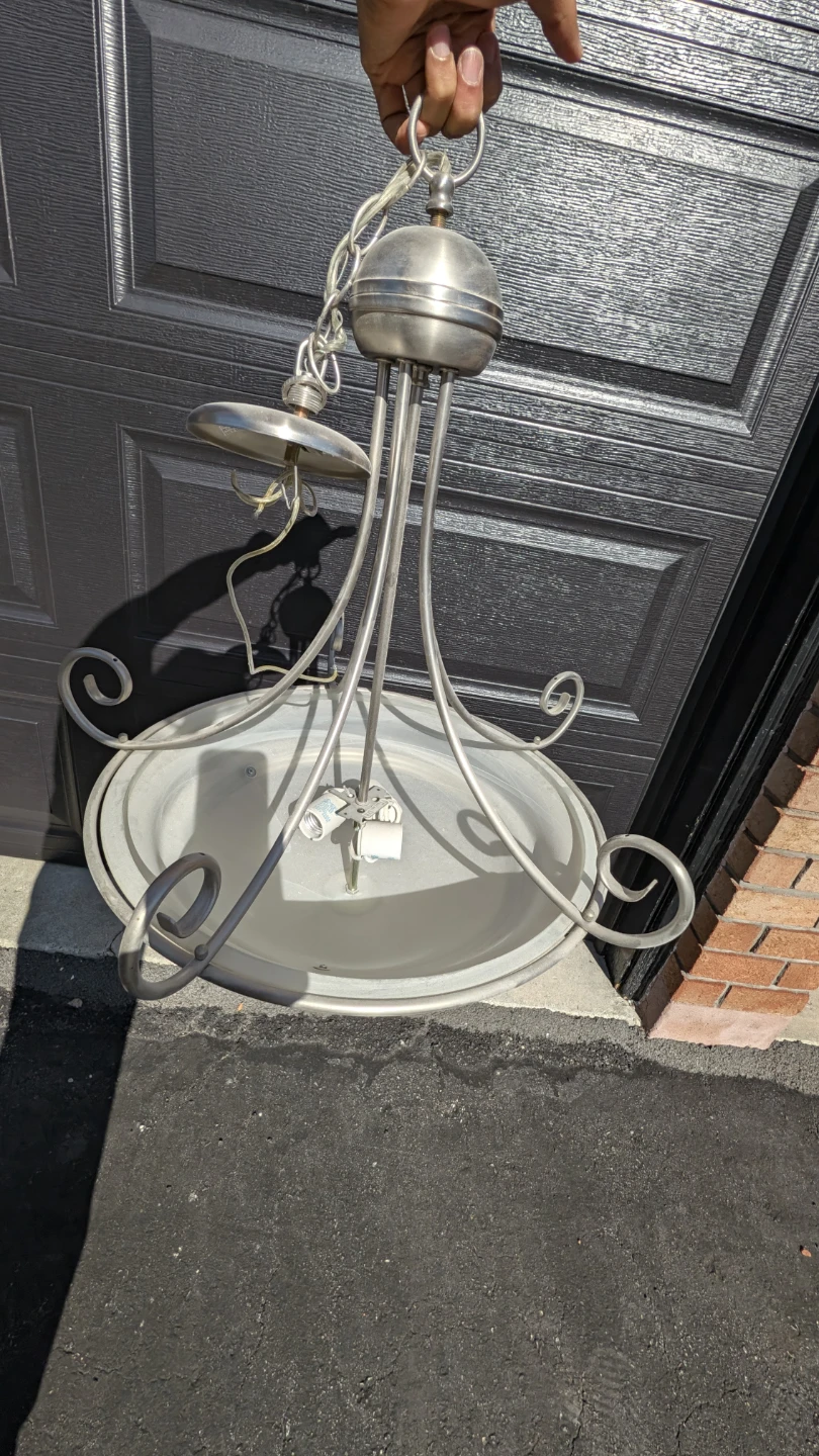 3-light bowl Brushed Nickel Chandelier with Frosted Glass Shade - photo 4