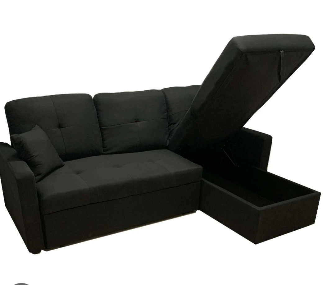 Black Sectional Sofa with Storage - photo 3