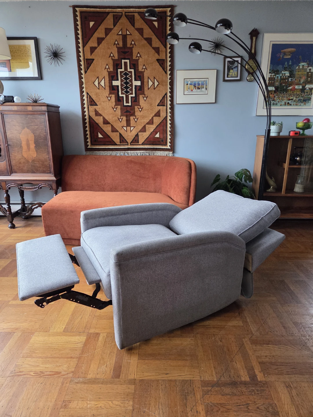 Heavy-Duty Light Grey Fabric Power Lift Recliner - photo 3