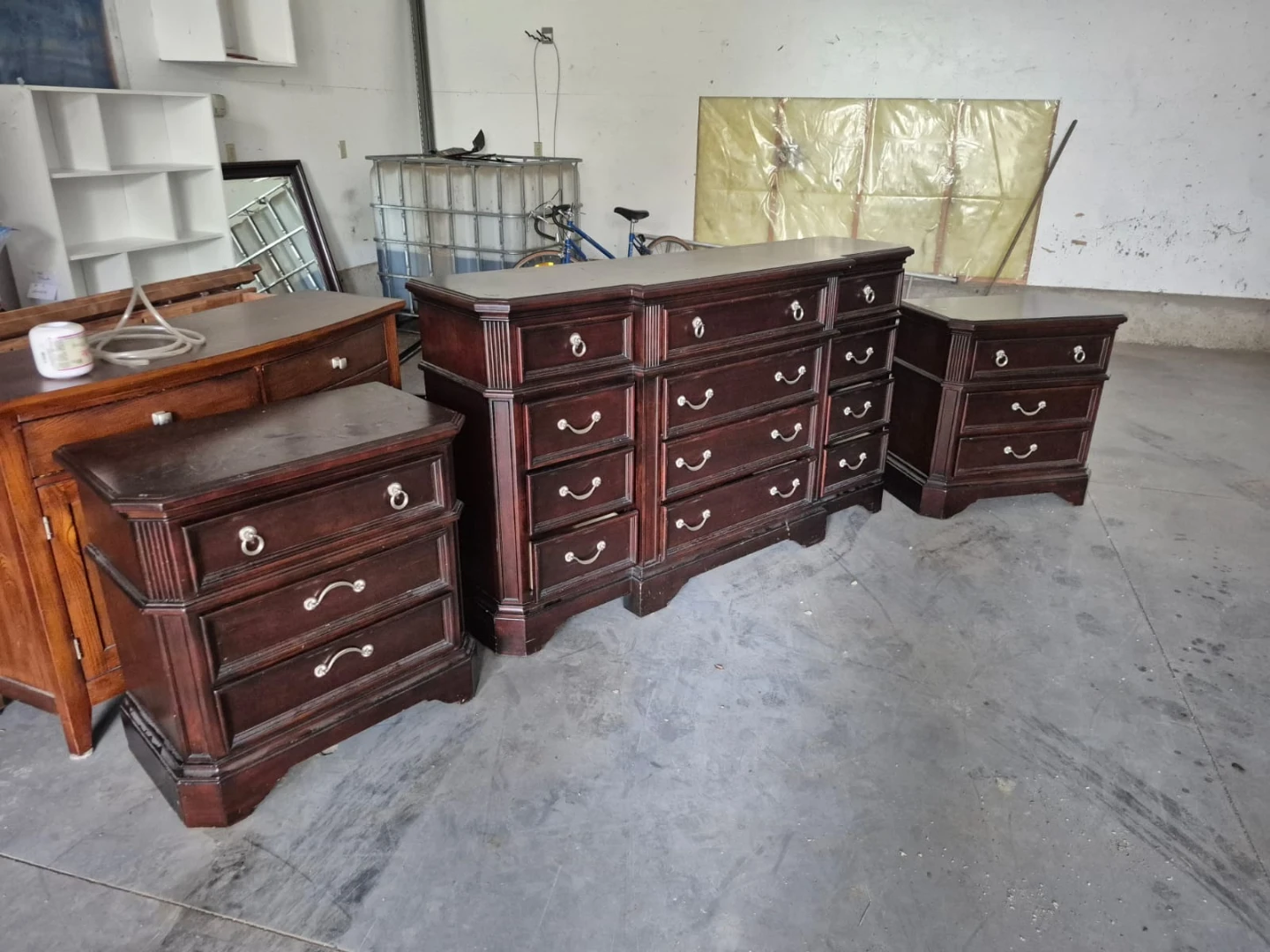 Dark Wood Bedroom Dresser and Nightstand Set - photo 2