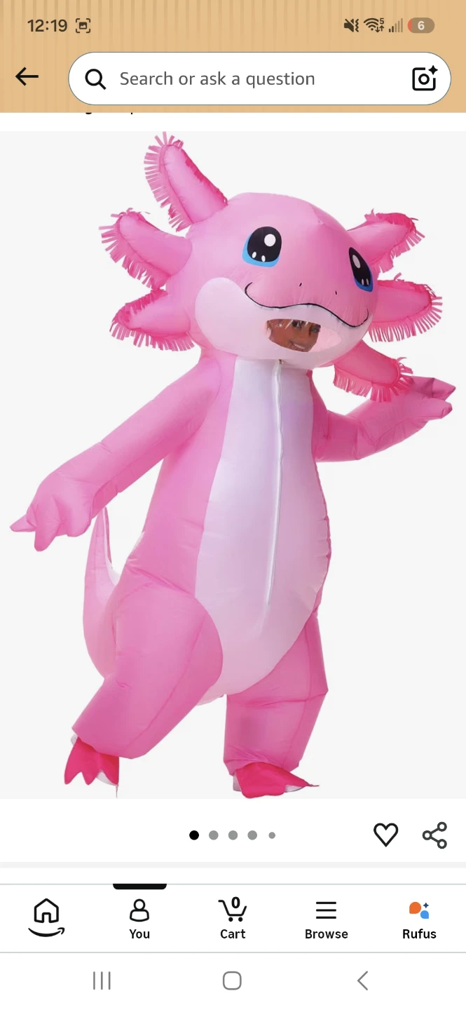 Pink Axolotl Inflatable Costume