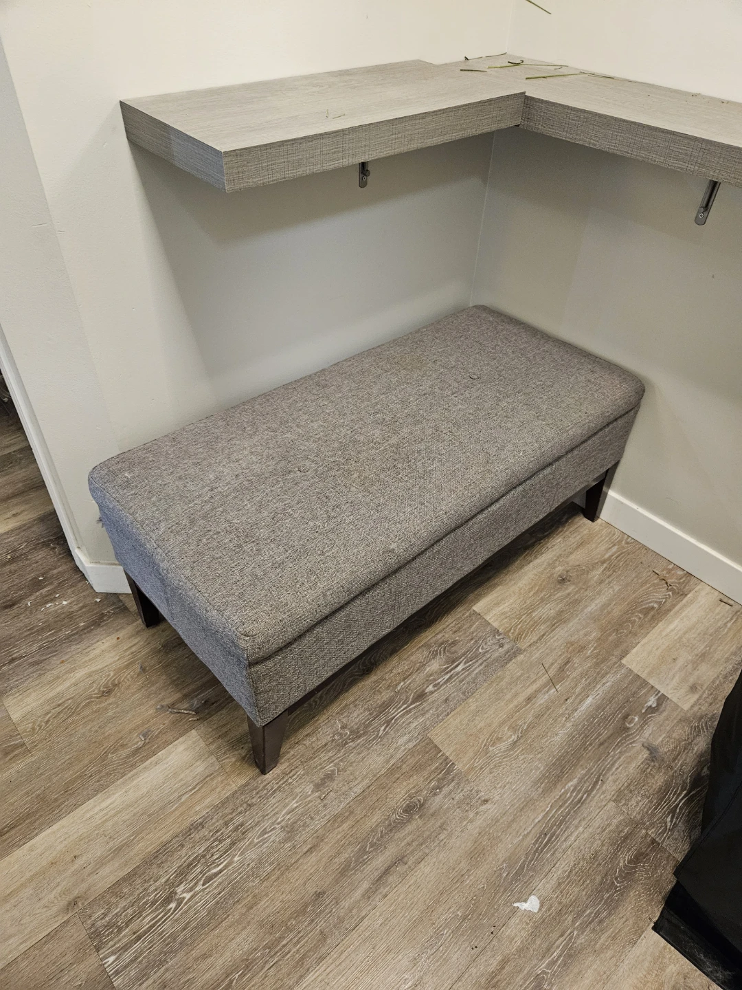 Grey Fabric Storage Bench - photo 2