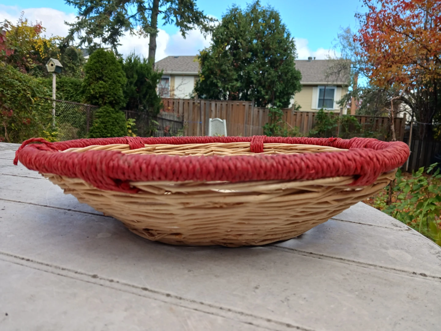 Woven Wicker Tray with Red Trim - photo 3