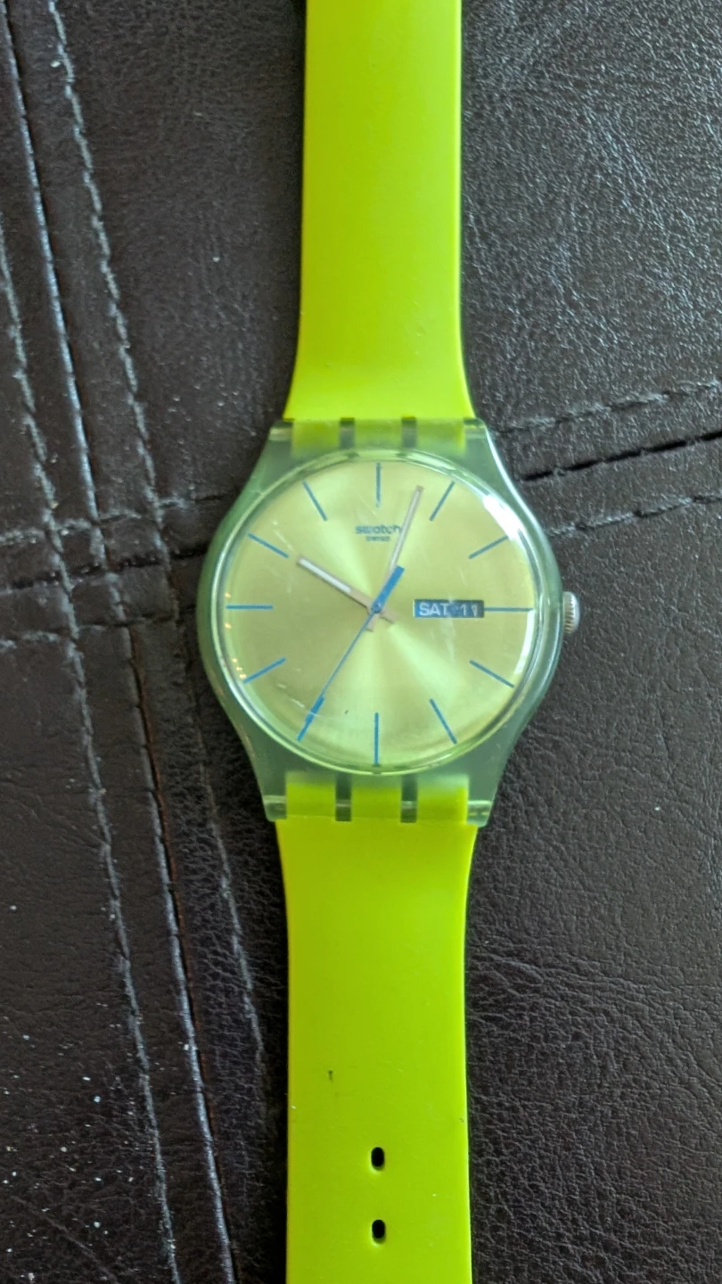 Neon Green Swatch Quartz Watch