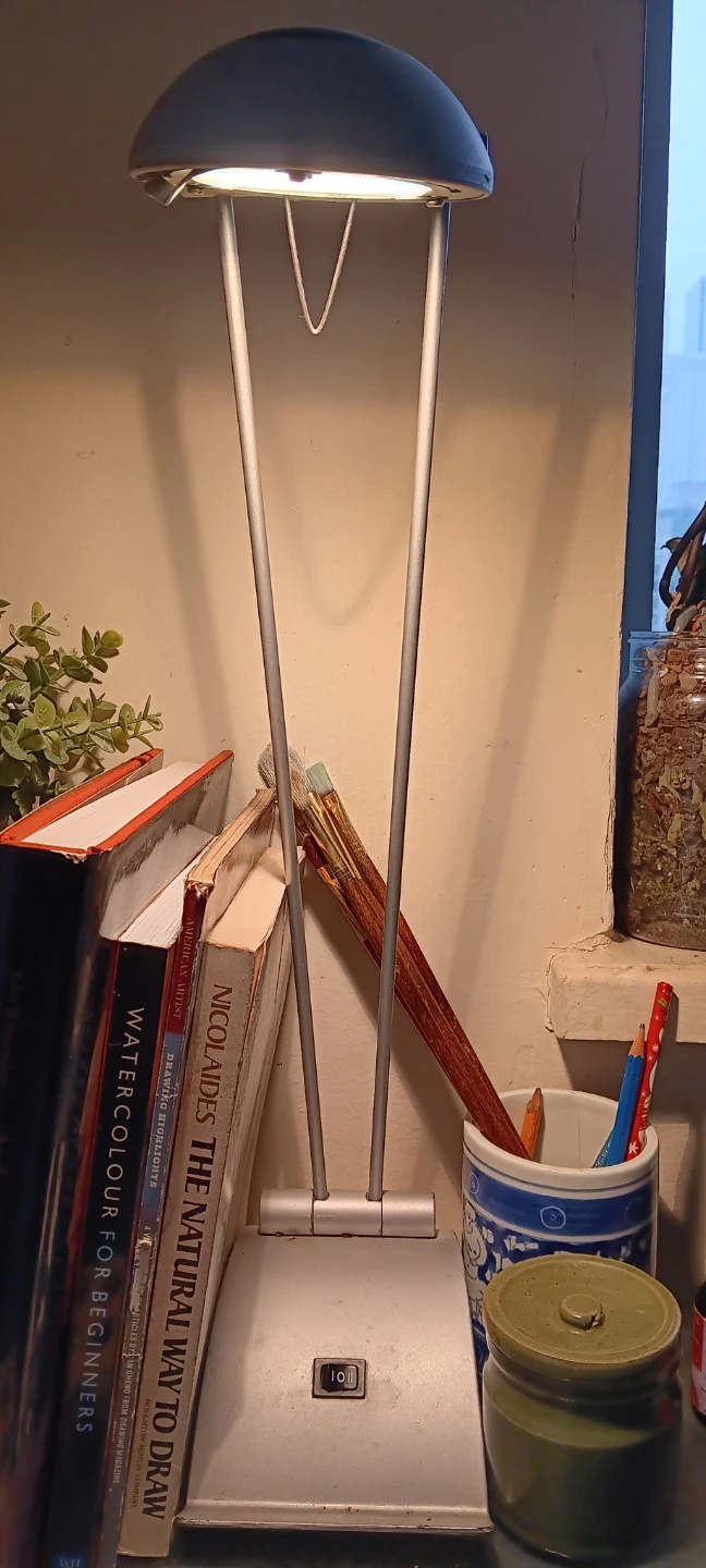 Adjustable silver desk lamp
