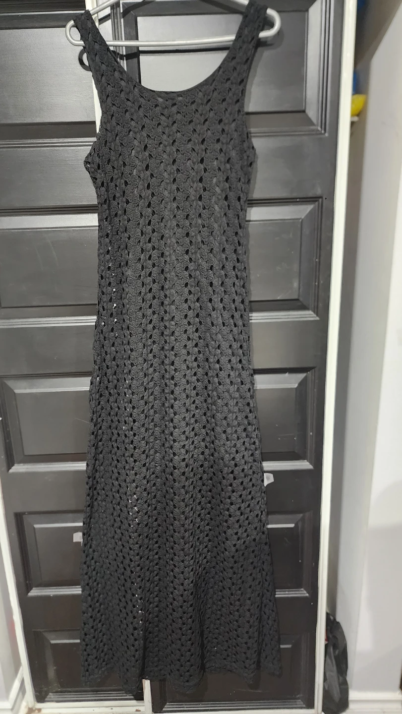 Black Crochet Maxi Dress - photo 4