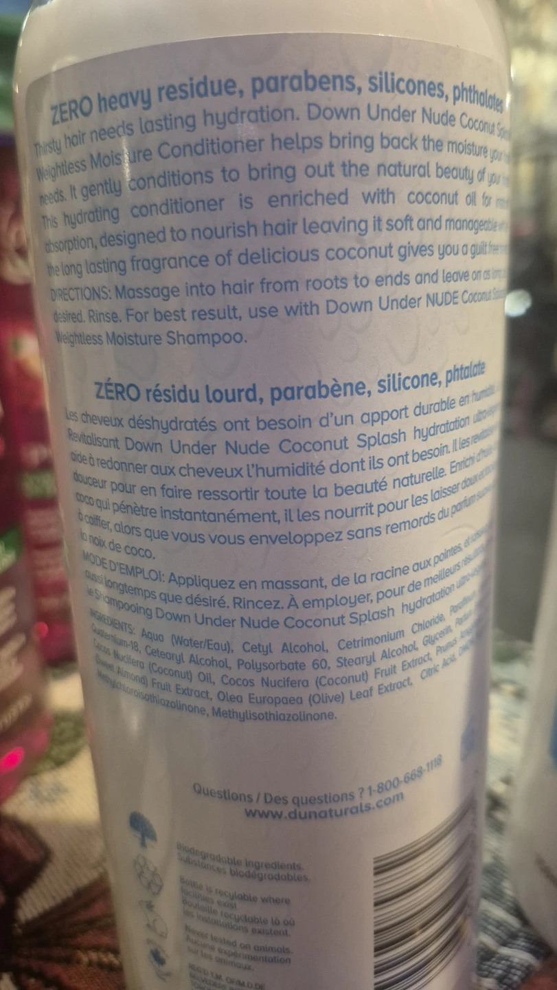 2  =$9 💥Down Under Natural's Nude Coconut Conditioner Bottles - photo 3