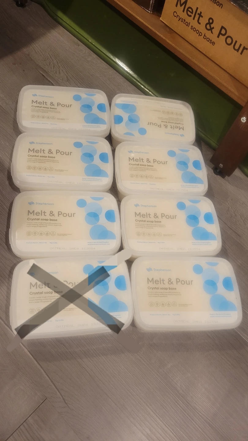 New.7 tubs Stephenson Melt & Pour Crystal Soap Base,Oatmeal Shea