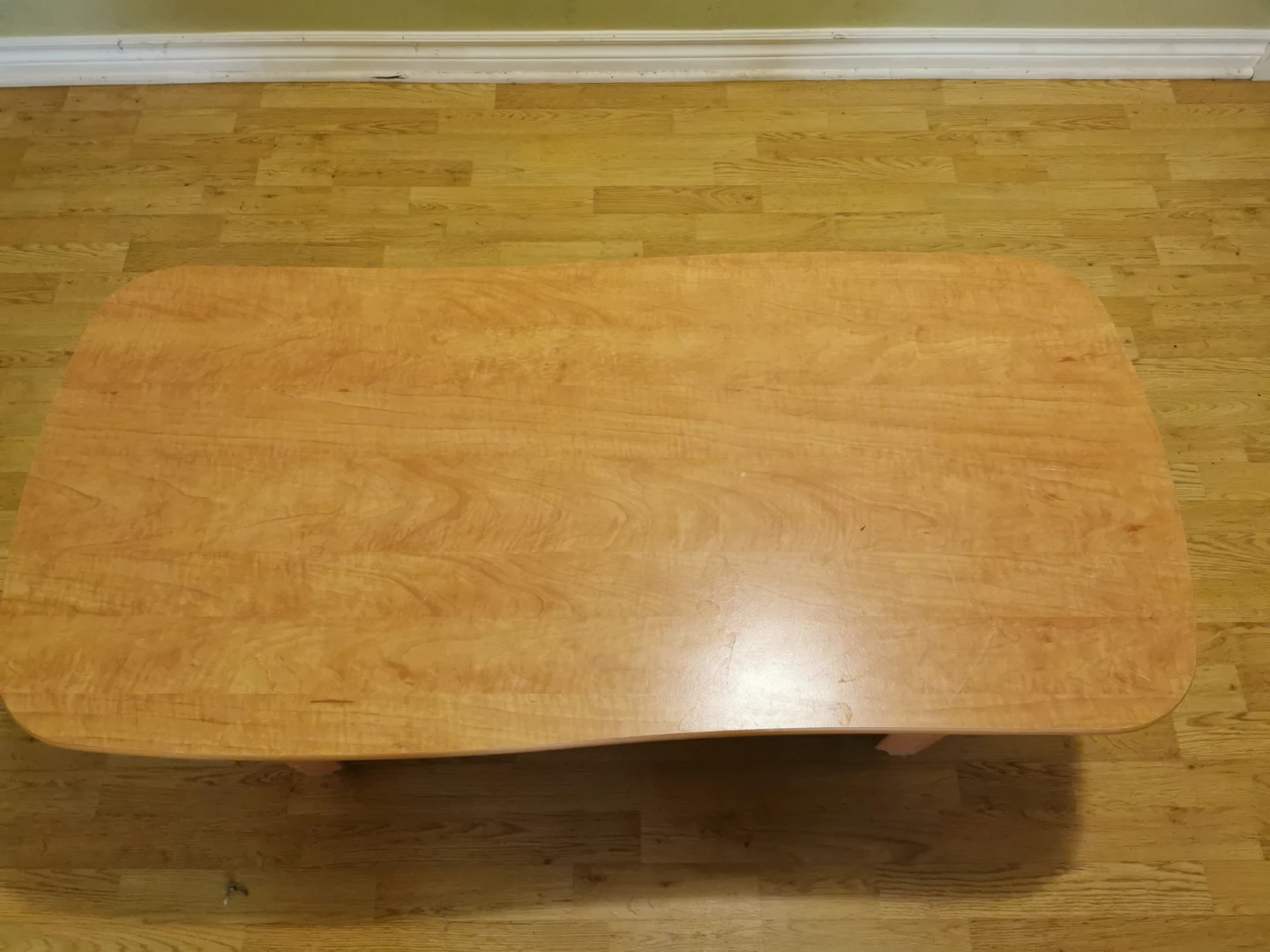 Light Wood Coffee Table with Shelf
