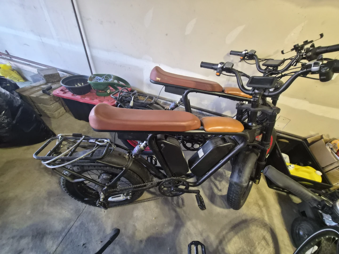 2 Dual Battery E-Bike with Brown Leather Seats