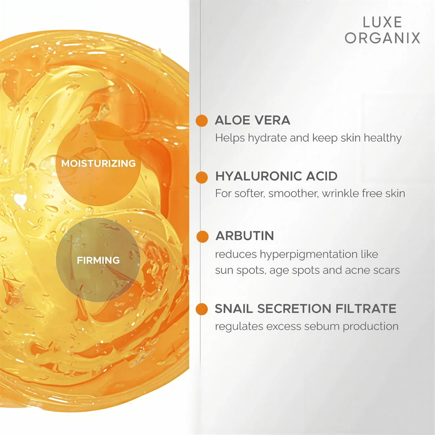 LUXE ORGANIX Snail & Aloe Soothing Gel 300ml - photo 2
