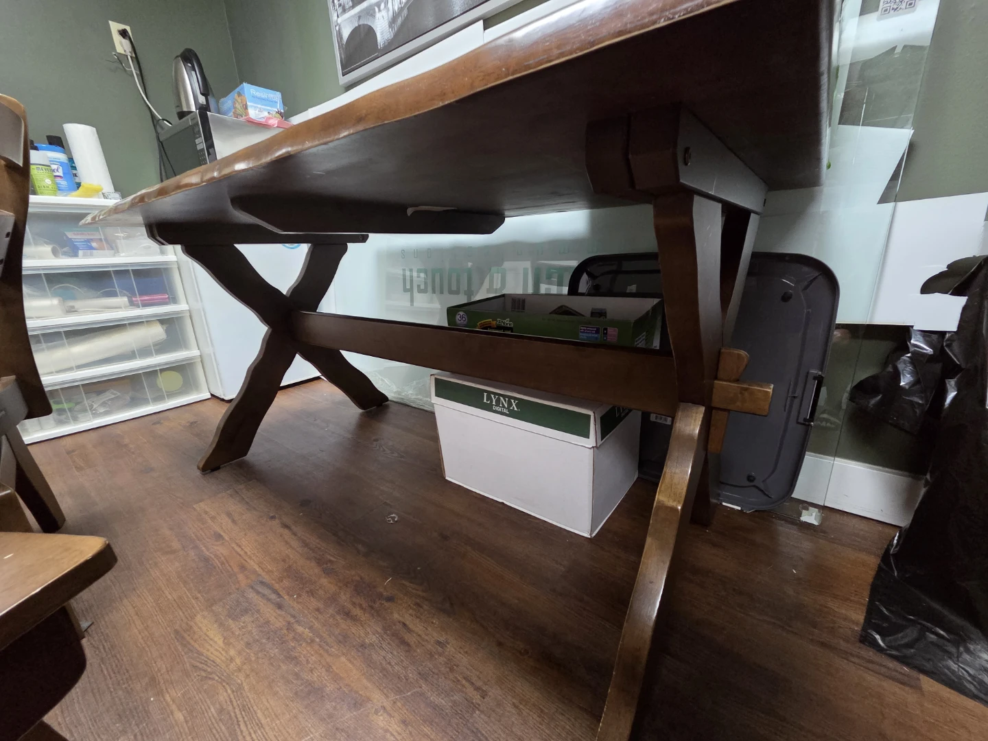 Solid Wood Dining Table and 4 swiveling Chairs