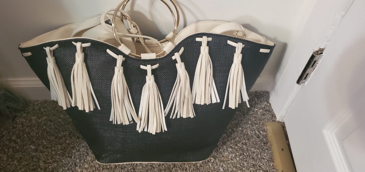 Malibu Skye Black and White Tote Bag