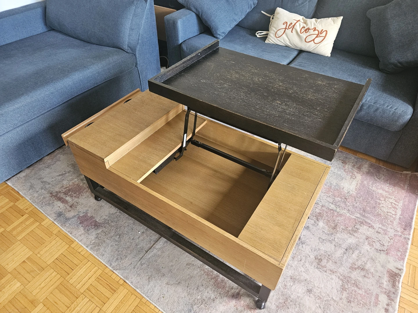 Sofa & Lift-top coffee table with storage - photo 3