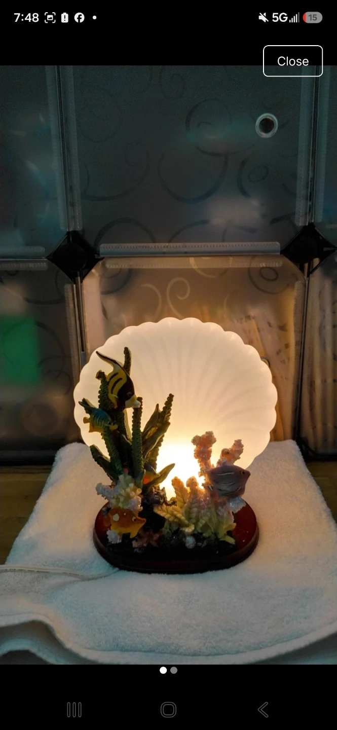 Ocean Themed Seashell Table Lamp - photo 2