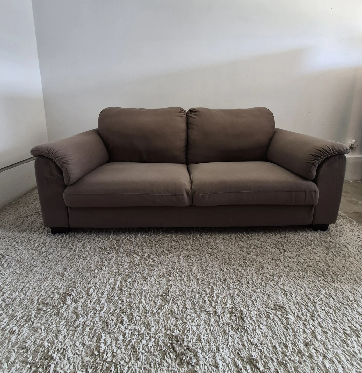 Ikea Tidafors Comfy Brown 3 Seater Fabric Sofa Couch - photo 3