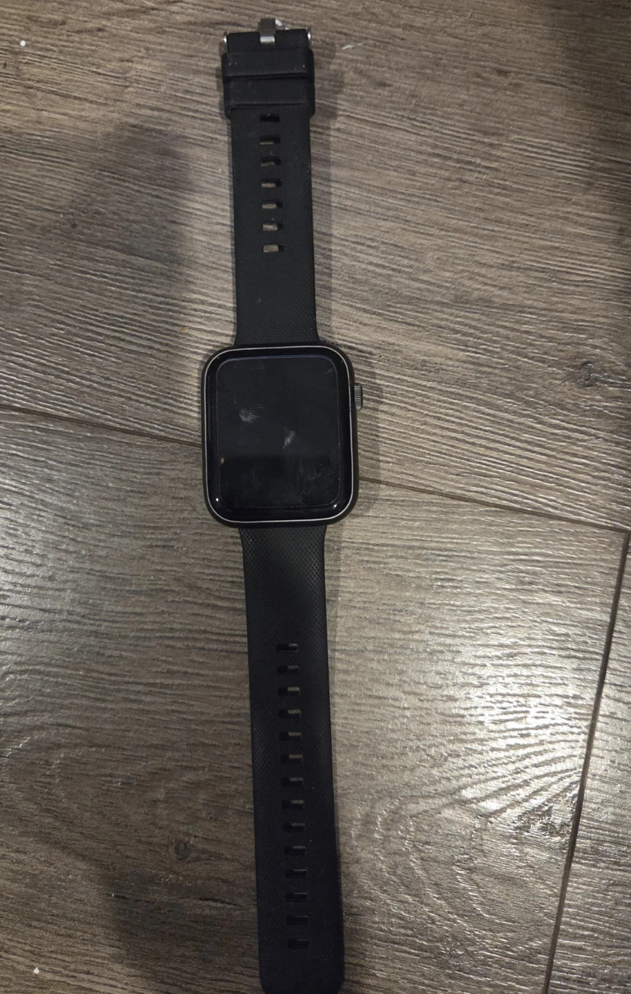 Smartwatch with Black Silicone Band