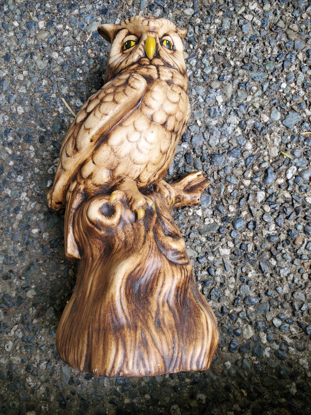 Vintage Owl Figurine on Tree Stump - photo 3