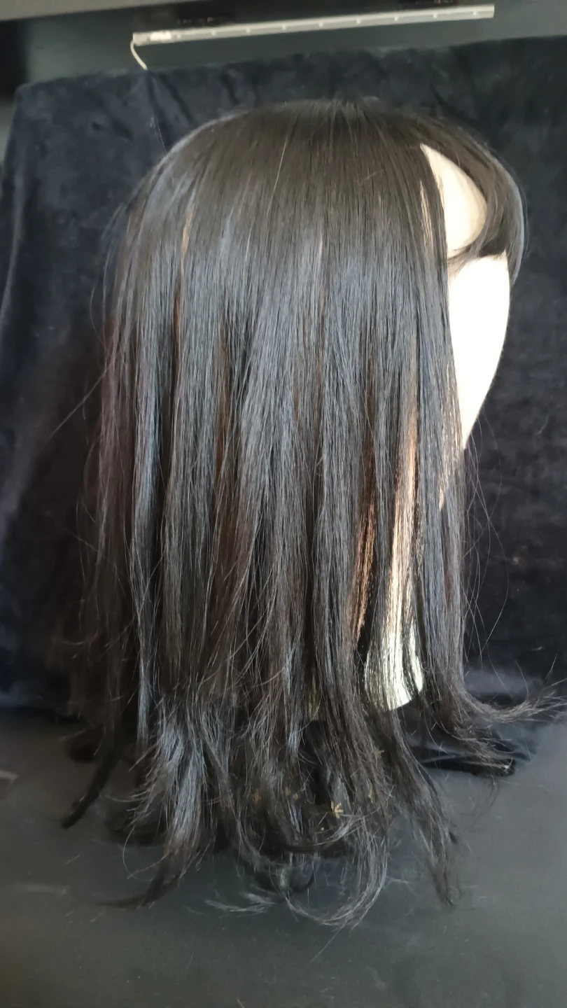 Synthetic hair topper with Bangs Color 1B - photo 2