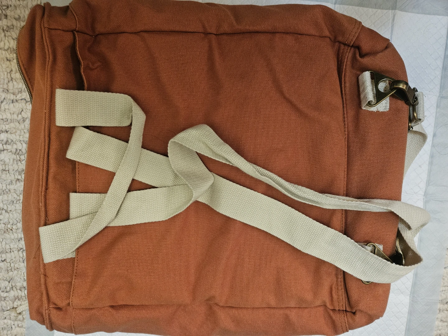 Rust Orange Canvas Backpack – Casual School & Everyday Bag - photo 2
