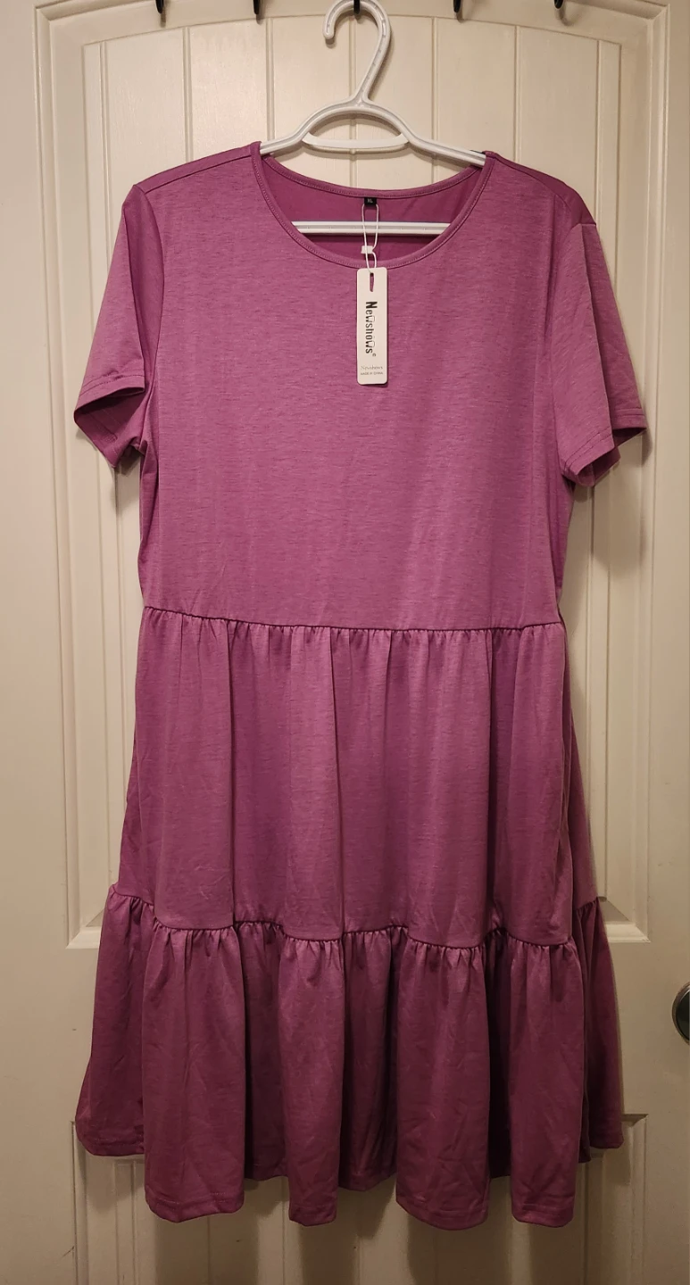 Newshows Purple Tiered Dress- Size XL