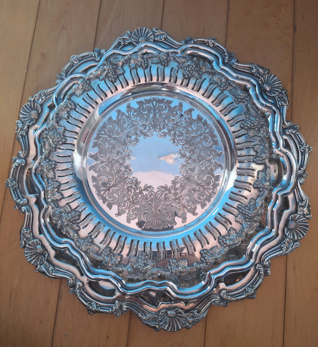 Vintage Silver Plated Trays Old English Reproduction Viking