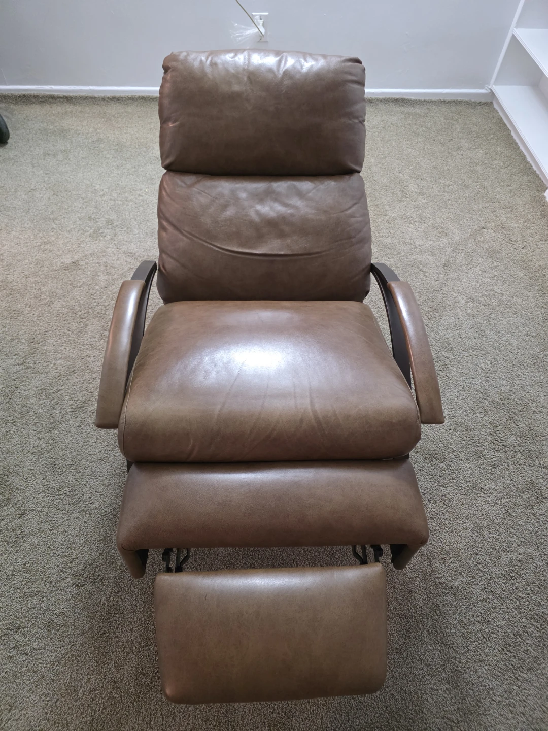 Brown Leather Reclining Armchair