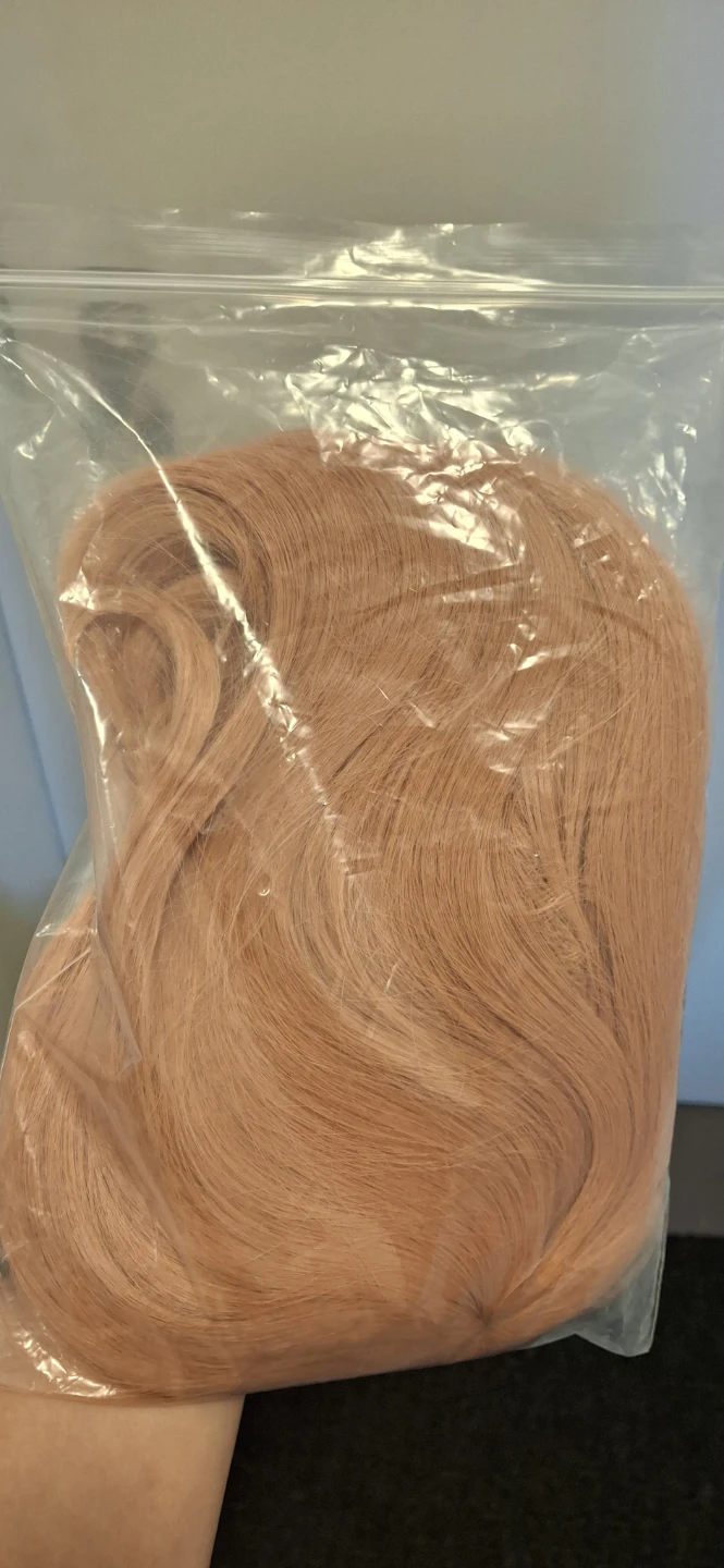 strawberry blonde long synthetic cosplay wig