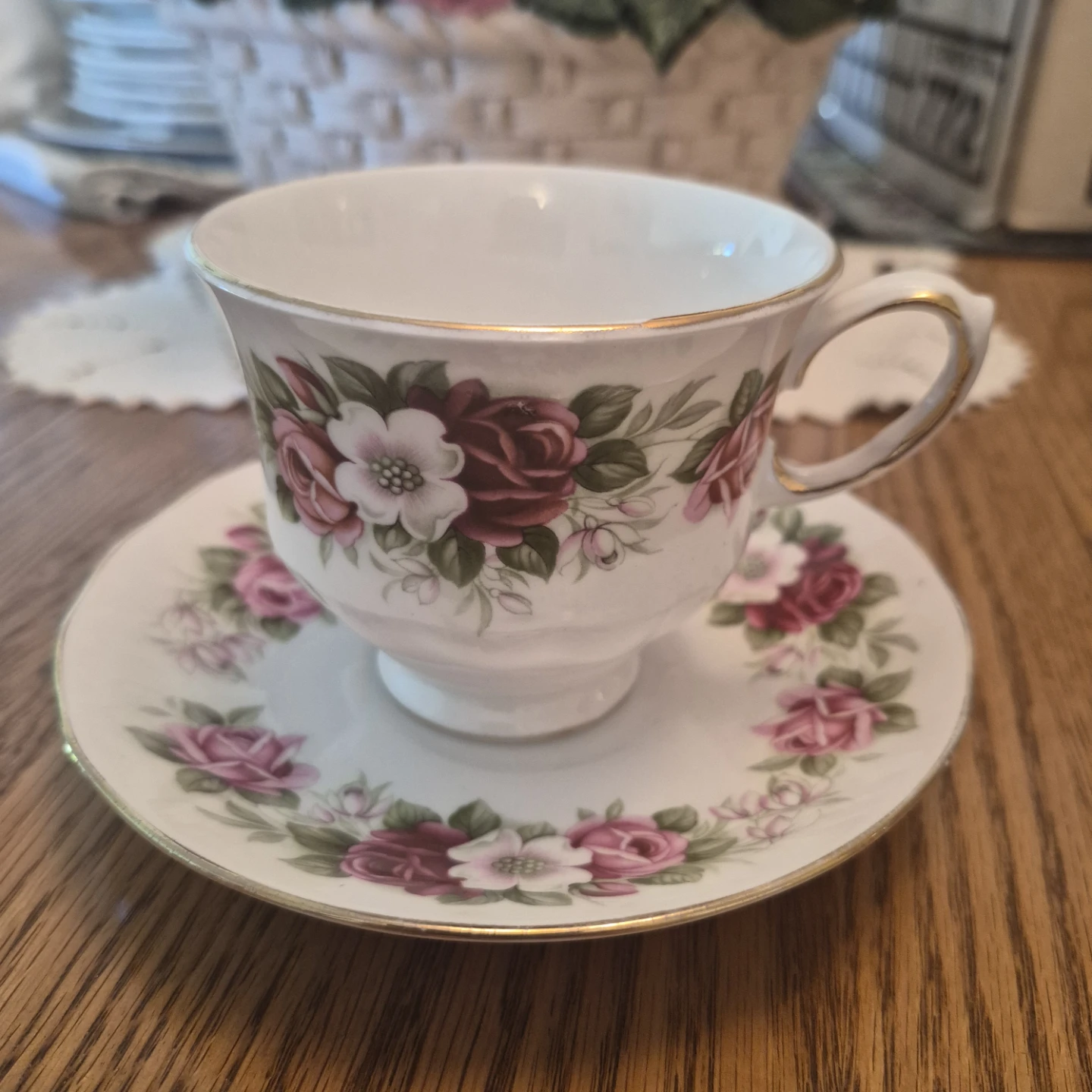 Queen Anne Bone China Teacup and Saucer